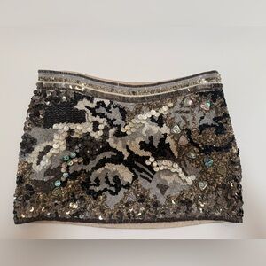 All Saints Collectible Oyster Sequin Mini Skirt Hand Embellished True Art Work